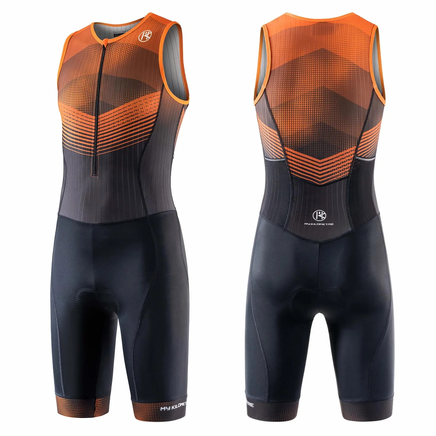 MY KILOMETRE Traje de Triatlón para Hombre Sin Mangas - Trisuit Transpirable y de Secado Rápido con Bolsillo Trasero para Competición y Entrenamiento UPF 50+