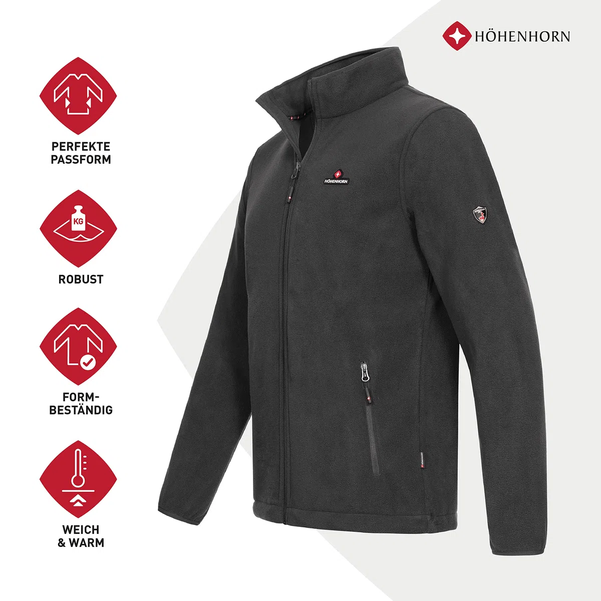Höhenhorn Badus Chaqueta polar para hombre Cremallera completa Senderismo al aire libre Senderismo