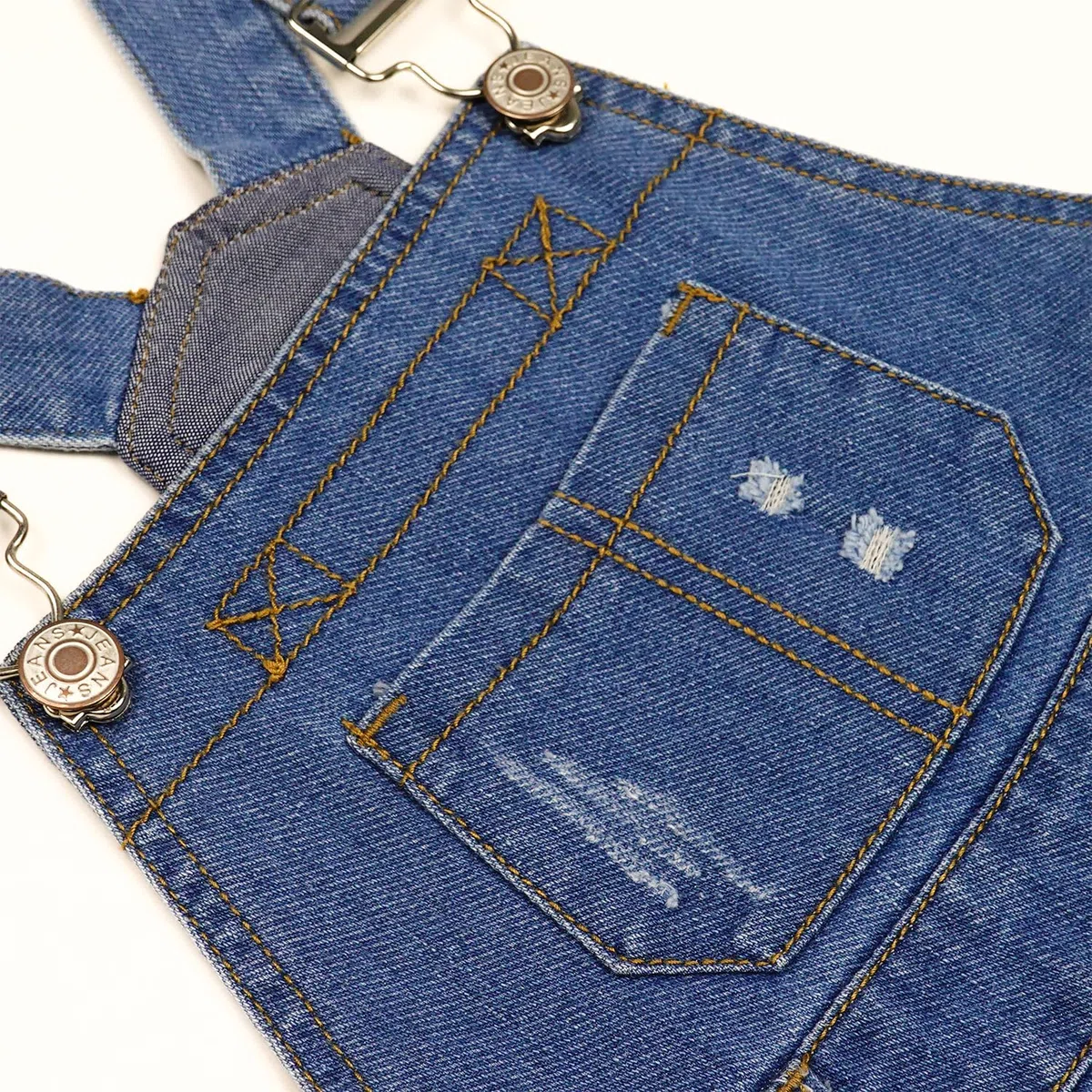 KIDSCOOL SPACE Baby Little Boys Slim Fit Jeans, overol mezclilla moda bolsillo babero grande rasgado