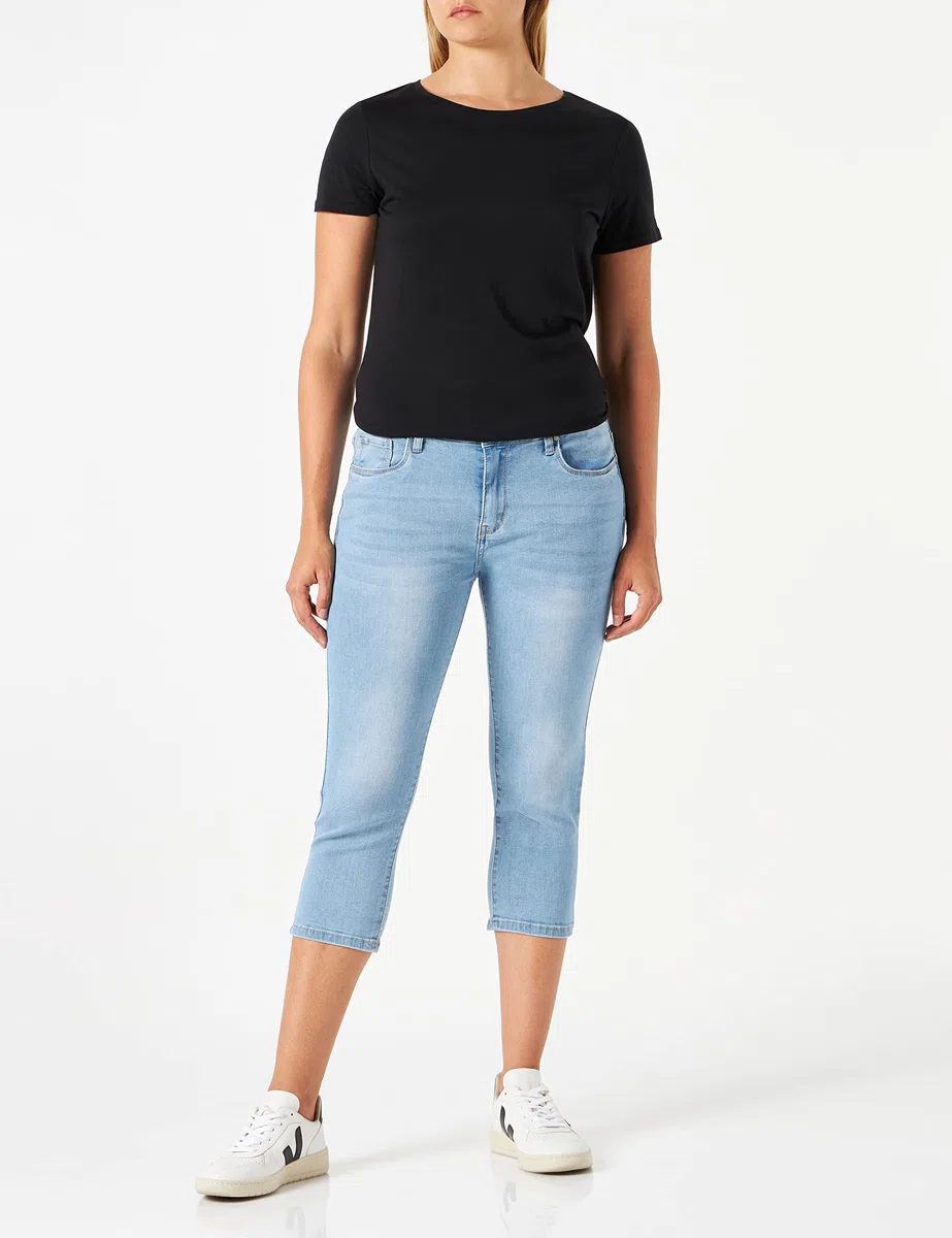 Nina Carter P132 - Pantalones vaqueros para mujer, corte ajustado, cintura alta, aspecto desgastado, efecto lavado