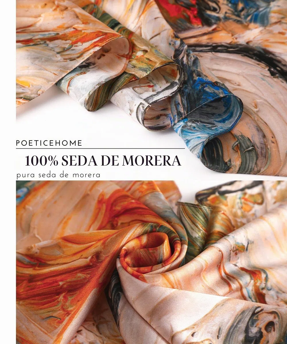PoeticEHome Pañuelo Largo de Seda 100% Mulberry 170x53cm - Chal Suave y Ligero para Mujer, Ideal para Cuello, Cabello y Cabeza - Caja de Regalo