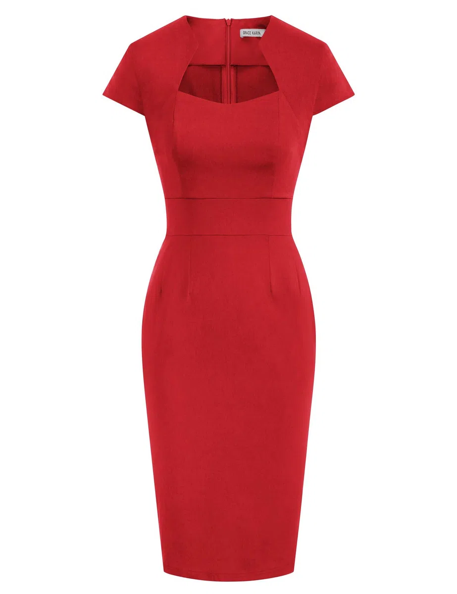 GRACE KARIN Mujer Vestido Lentejuelas Elegante de Cuello V Manga Larga Cintura Alta con Cinturón