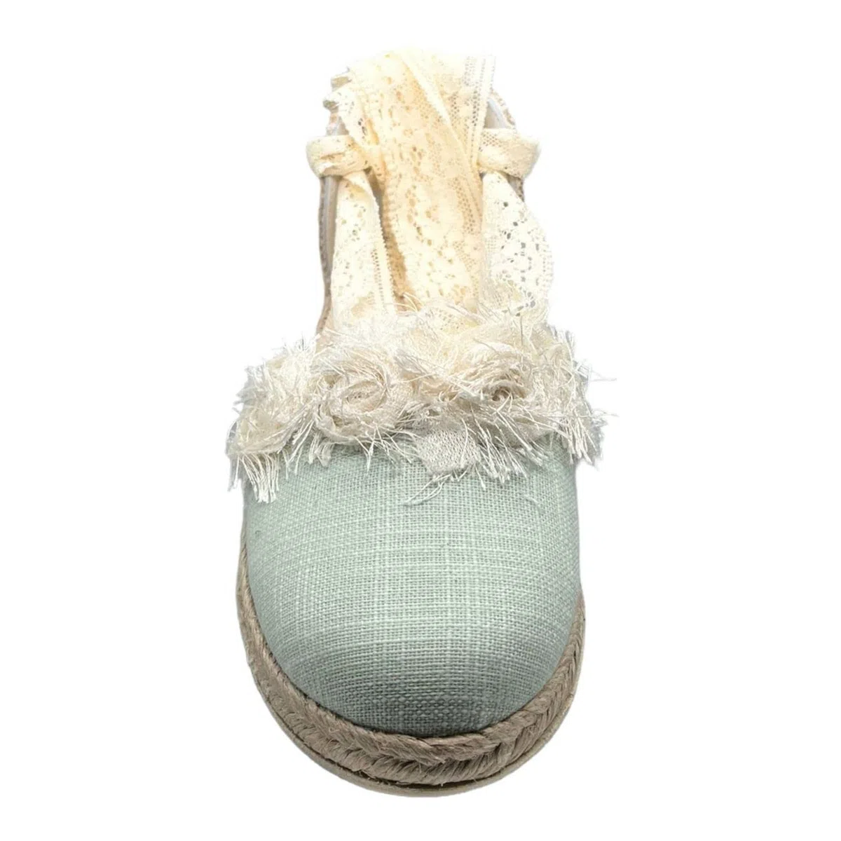 GUXS Zapato de Ceremonia y comunión Esparto Piel Lino verdina