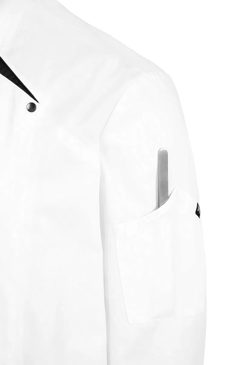 Chaquetilla Cocinero Hombre de Manga Larga con Corchetes de diseño Regular Fit. Ropa Cocina/Hostelería. Ref: 4121