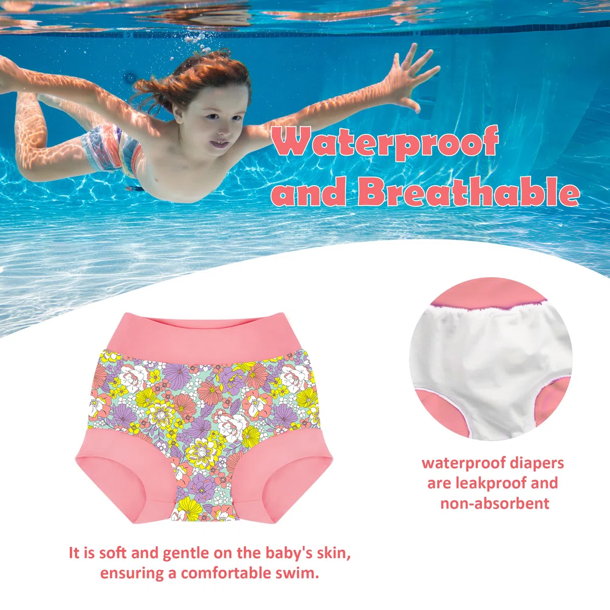 BIG ELEPHANT - Conjunto de 2 pañales antierupciones para Nadar Unisex para bebés, niños y niñas, Traje de baño de Manga Larga con protección Solar UPF 50+