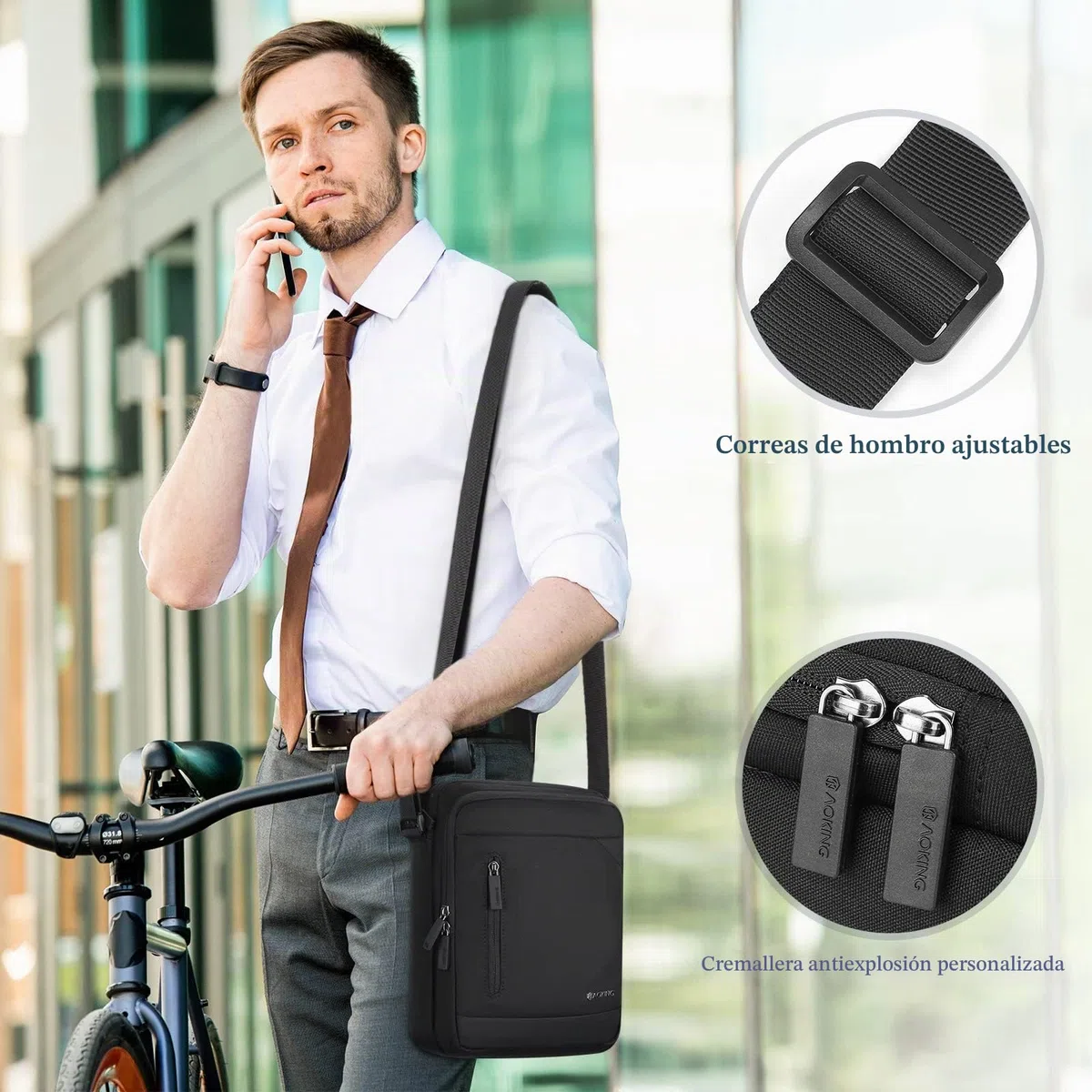 Bolso Bandolera para Tablet iPad de hasta 11 Pulgadas, Bolso de Hombro, Bolso Cruzado, Antirrobo, Resistente al Agua