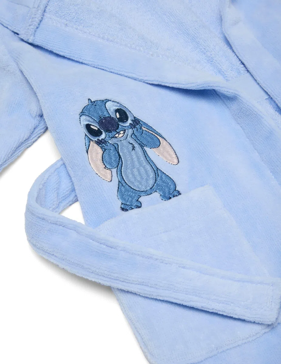 OVS KIDS Albornoz azul de algodón puro para bebé niña con diseño de Stitch