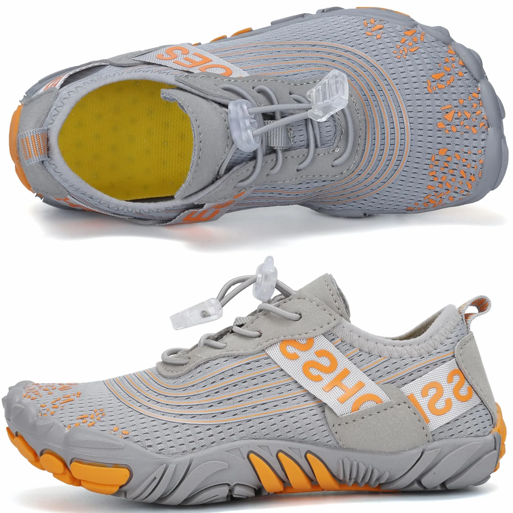 DimaiGlobal Calzado Descalzos Niñas Niños Zapatillas de Trail Running Barefoot Secado Rápido Zapatos de Agua Transpirable Antideslizante para Playa 30EU Gris