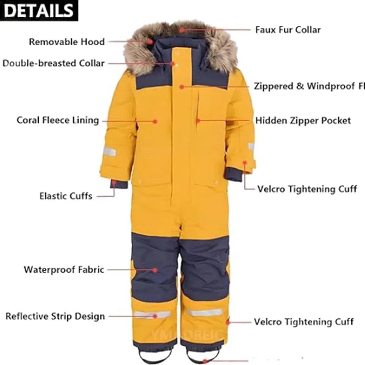 Traje de esquí para niños, Traje de Nieve una Pieza para Invierno, Impermeable, Aislante, Ropa Abrigo niños pequeños, Ropa cálida y niñas