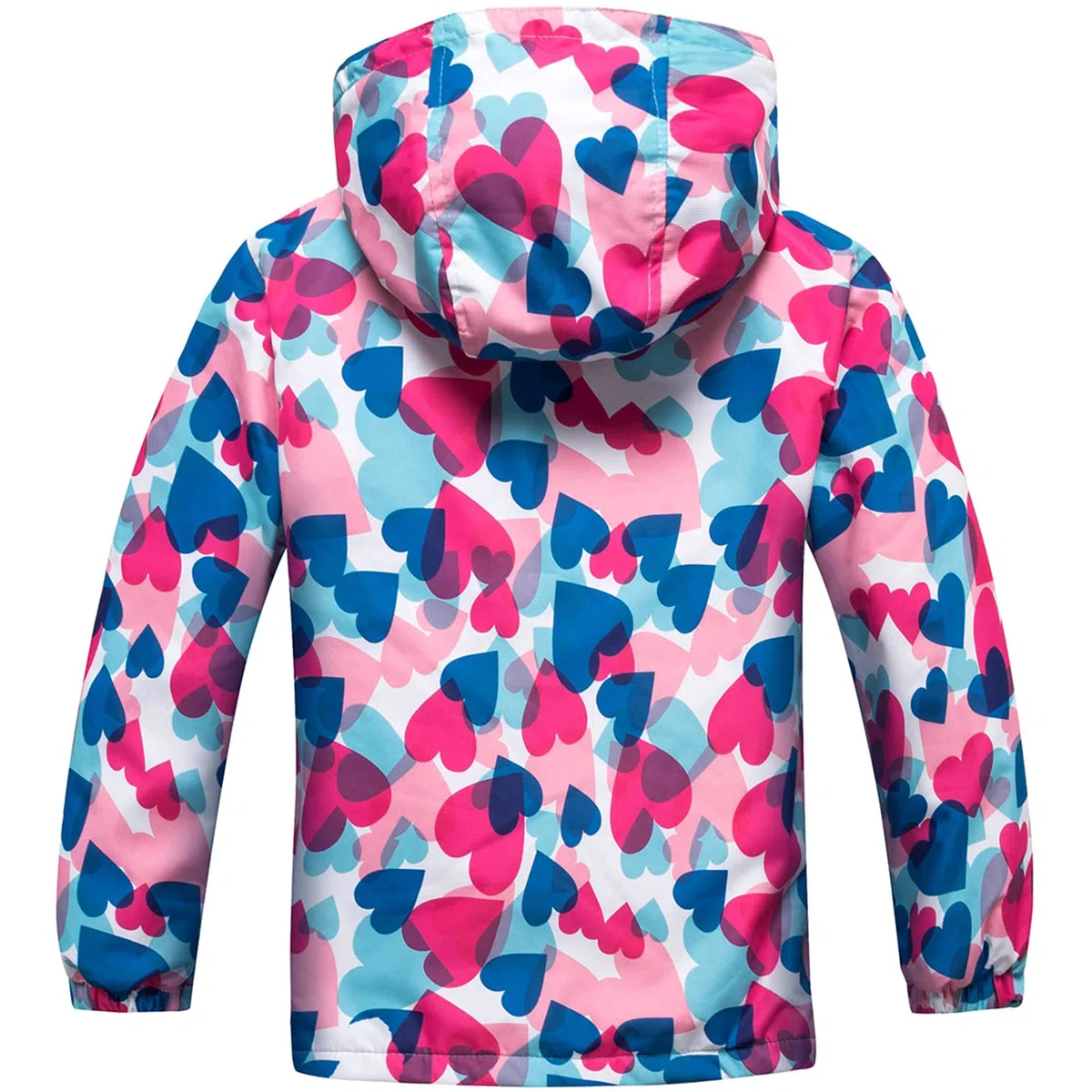 Fewlby Chaqueta Impermeable con Capucha para Niña, Cortavientos con Forro Polar Ligera Abrigo Prueba de Viento Chubasquero Primavera Otoño Abrigos Deportivos 3-10 Años