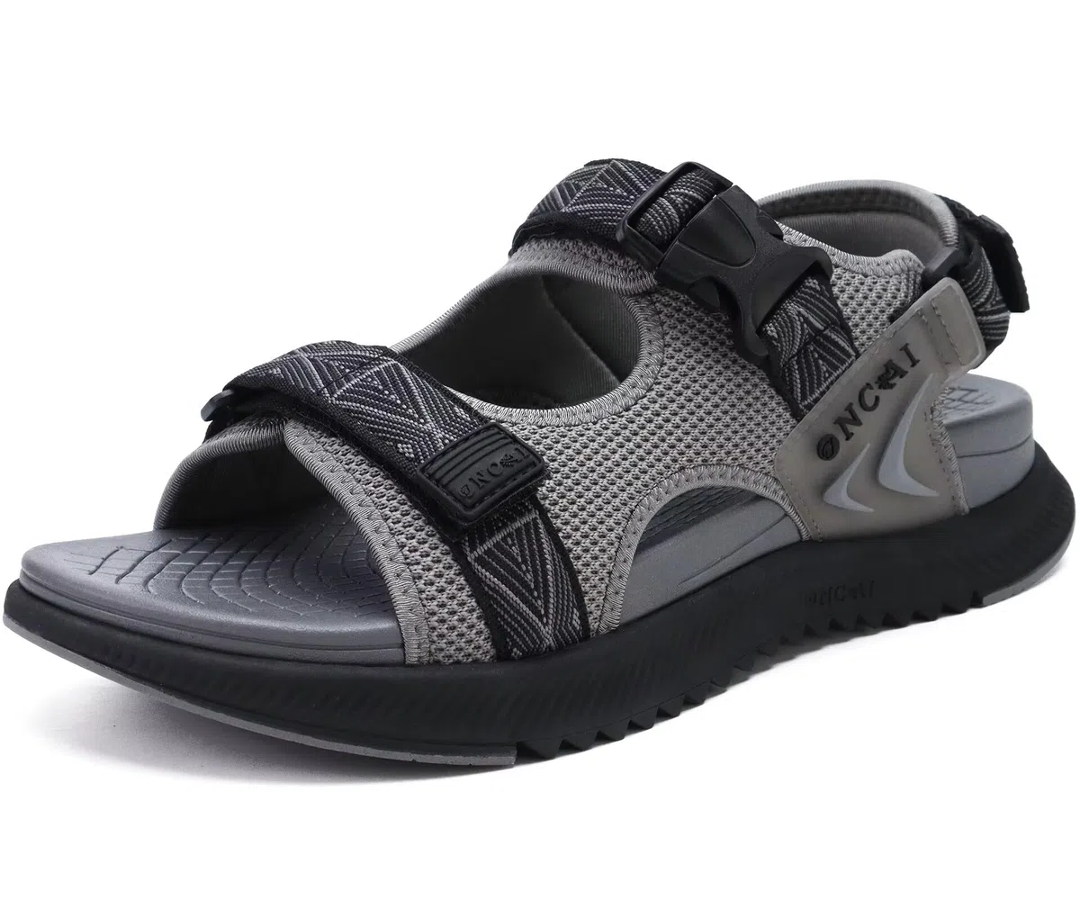 ONCAI Sandalias de Senderismo Para Hombre,Sandalias de Senderismo Con Soporte Para Arco Del Pie,Sandalias de Playa de Malla Transpirable y Toboganes Ortopédica con Correa Ajustable Talla 40-48 EU