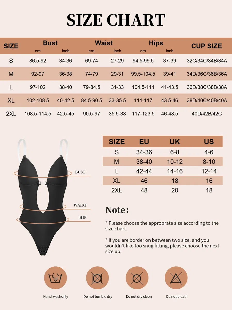 SHAPERIN Mujer Body Reductor con Sujetador Push Up Cuello en V Profundo Body Faja Tanga Sin Espalda Shapewear Bodysuit Sin Costuras