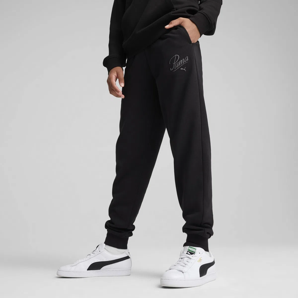 PUMA ESS Script Sweatpants TR G - Pantalones de Punto Niñas