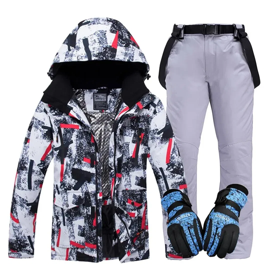 Conjunto De Chaqueta De Esquí Cálida Impermeable A Prueba De Viento De Invierno Para Hombre + Conjunto De Trajes De Snowboard Para Esquí