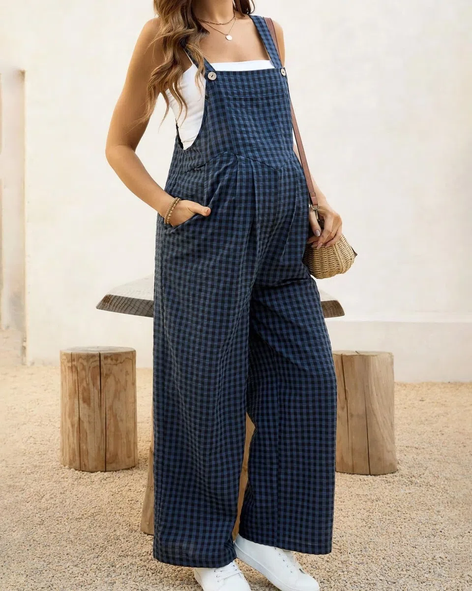 Mono Maternidad Invierno para Mujer, Ropa Mono Premama Embarazada Mujer con Tirantes y Bolsillos Holgado y Cómodo para Maternidad y Embarazo
