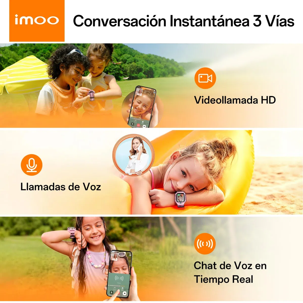 imoo Z3 Smartwatch para Niños, Llamadas 4G Video/Voz y Rastreador GPS en Tiempo Real, HD de 1.5″ Resistente al Agua hasta 20m, Control Parental y Protección de Seguridad con Kit de Accesorios(Rosa)