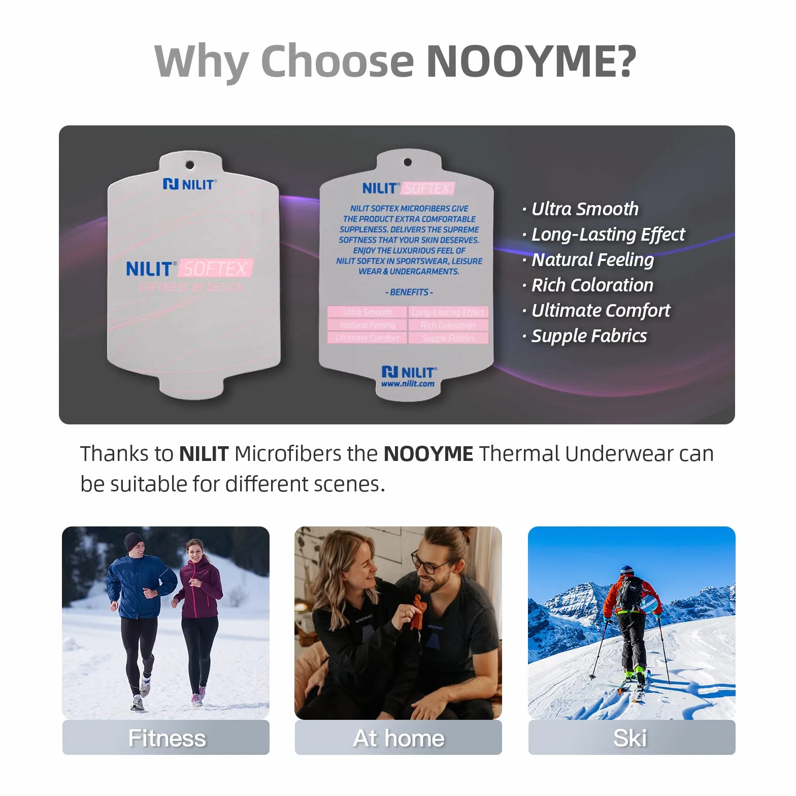 NOOYME Ropa Interior Térmica Mujer Funcional para Esquí - Termoactiva, Transpirable, Elástica, Suave y Cálida - Conjunto