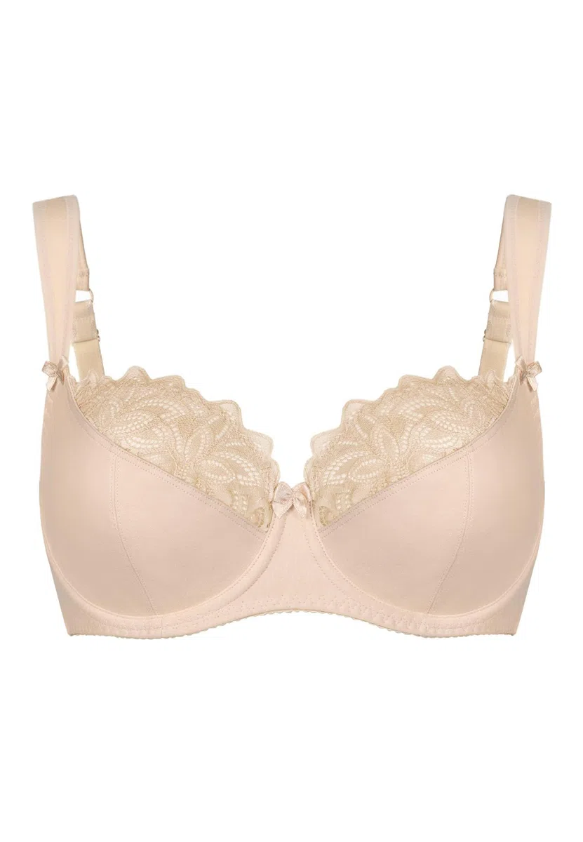 Teyli Sujetador de Algodón para Mujer – Sujetador Suave y Reductor con Aros – Tirantes Ajustables, Sujetadores Soporte Óptimo y Elegante Ribete de Encaje – Ideal para Uso Diario