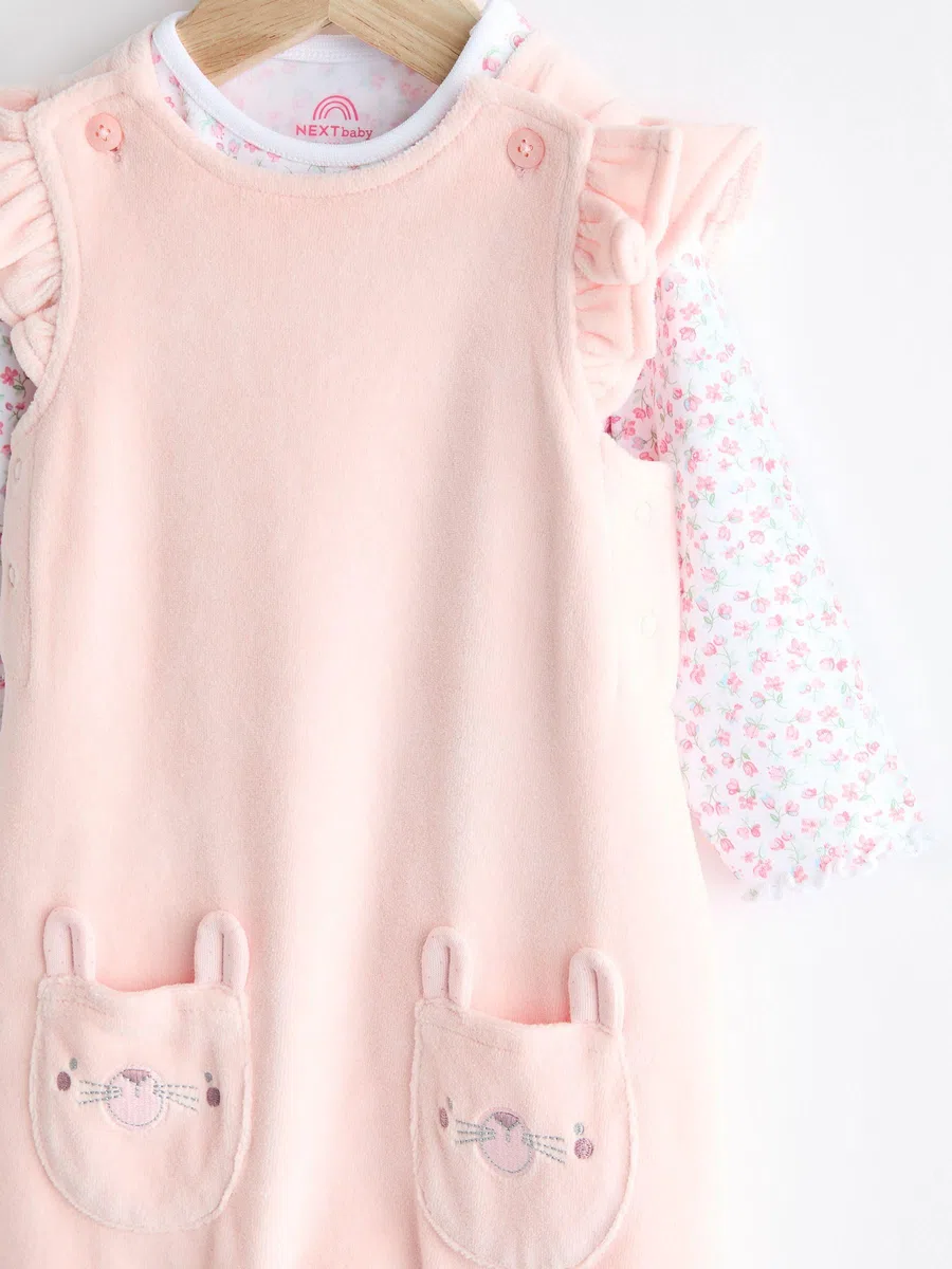 NEXT Bebés niña Conjunto de Peto y Bodi de Manga Larga para bebé