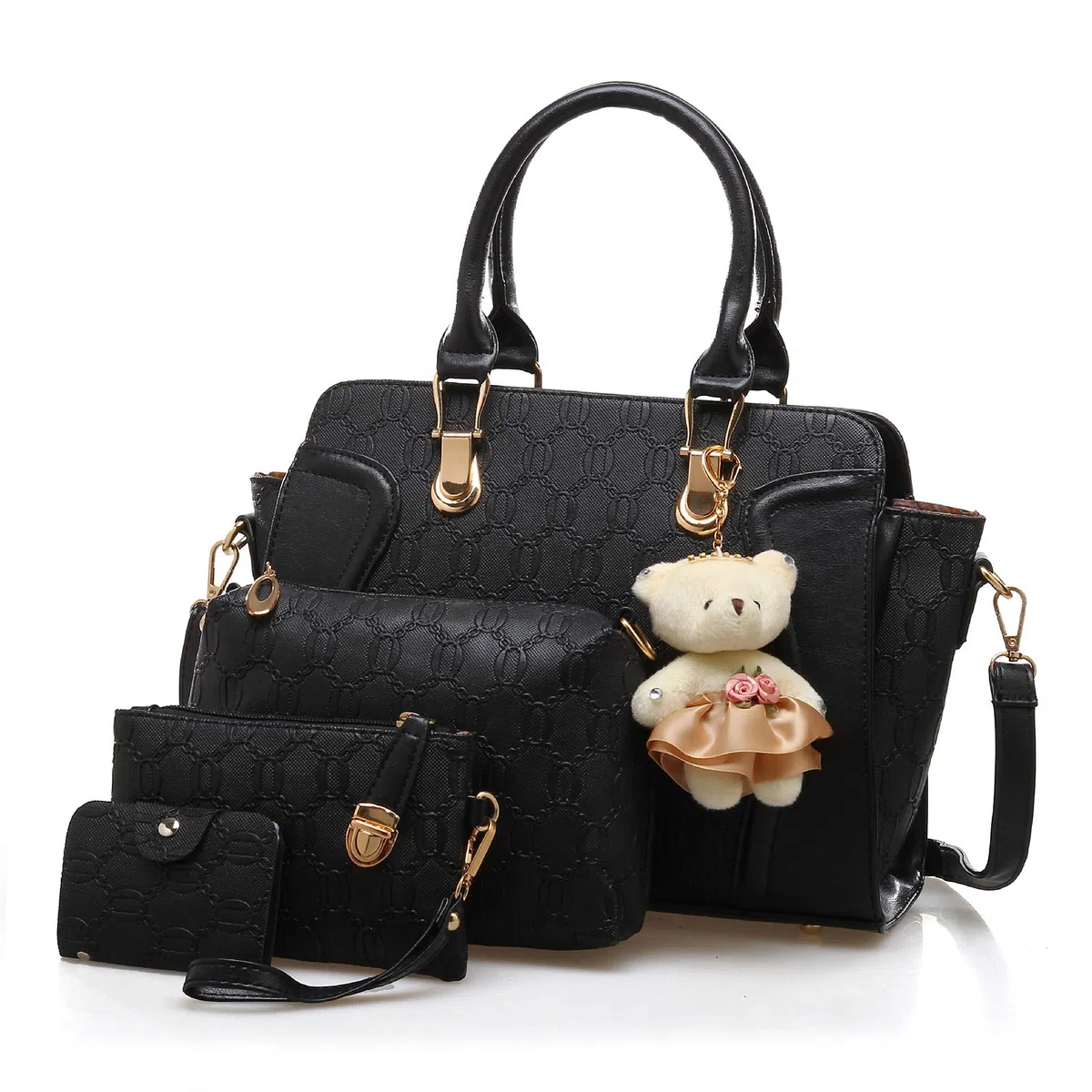 Pahajim Bolso Mano Mujer Moda Set Bolso de PU Piel, Conjuntos de Bolsos 4pcs incluye Tote Bag Bandolera Clutches Monedero,para Trabajo, Casual, Fiesta