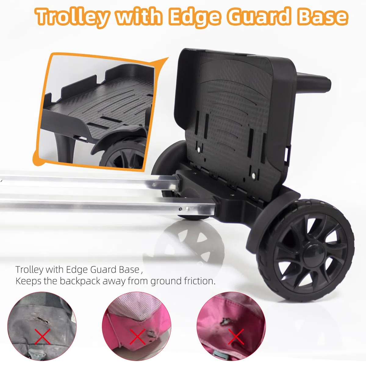 Carro Plegable con Ruedas Grandes Tipo Tanque, Carrito de Equipaje de Aluminio Resistente con Base Reforzada y protección de Bordes, Carro para Mochilas y Bolsas Pesado
