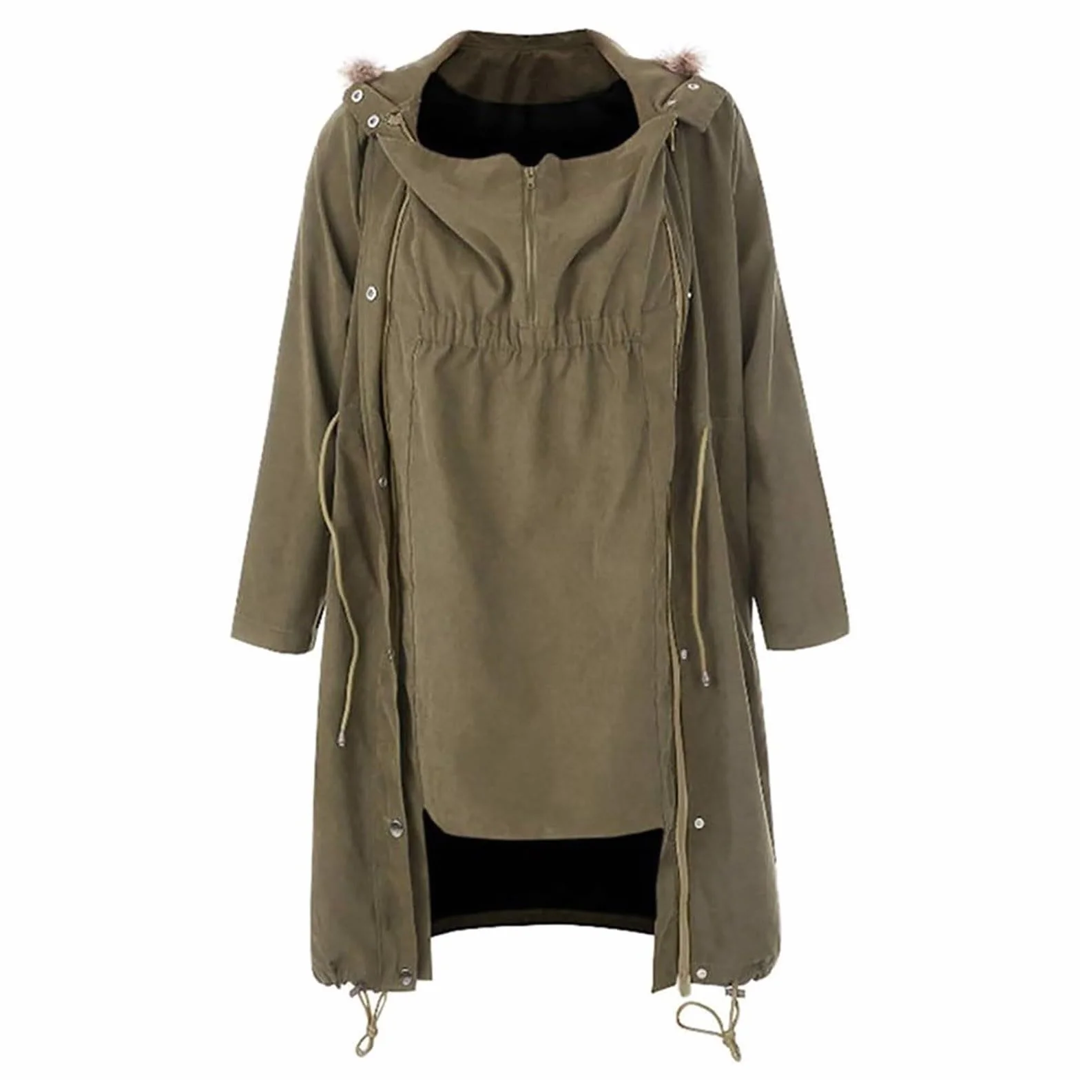 Abrigos de Invierno para Mujer Chaqueta Larga de Algodón Oversize para Embarazadas Moda para Embarazadas Chaqueta de Invierno Monocromática Chaqueta Cálida para Embarazadas Multifuncional 3 en