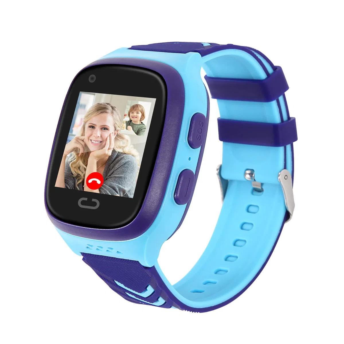 Reloj Inteligente para Niños 4G Rastreador GPS Videollamada SOS Cámara De Chat De Voz Despertador Cronómetro Calculadora De Localización De Regalos De Cumpleaños para Niñas 4-12 Años (Azul)