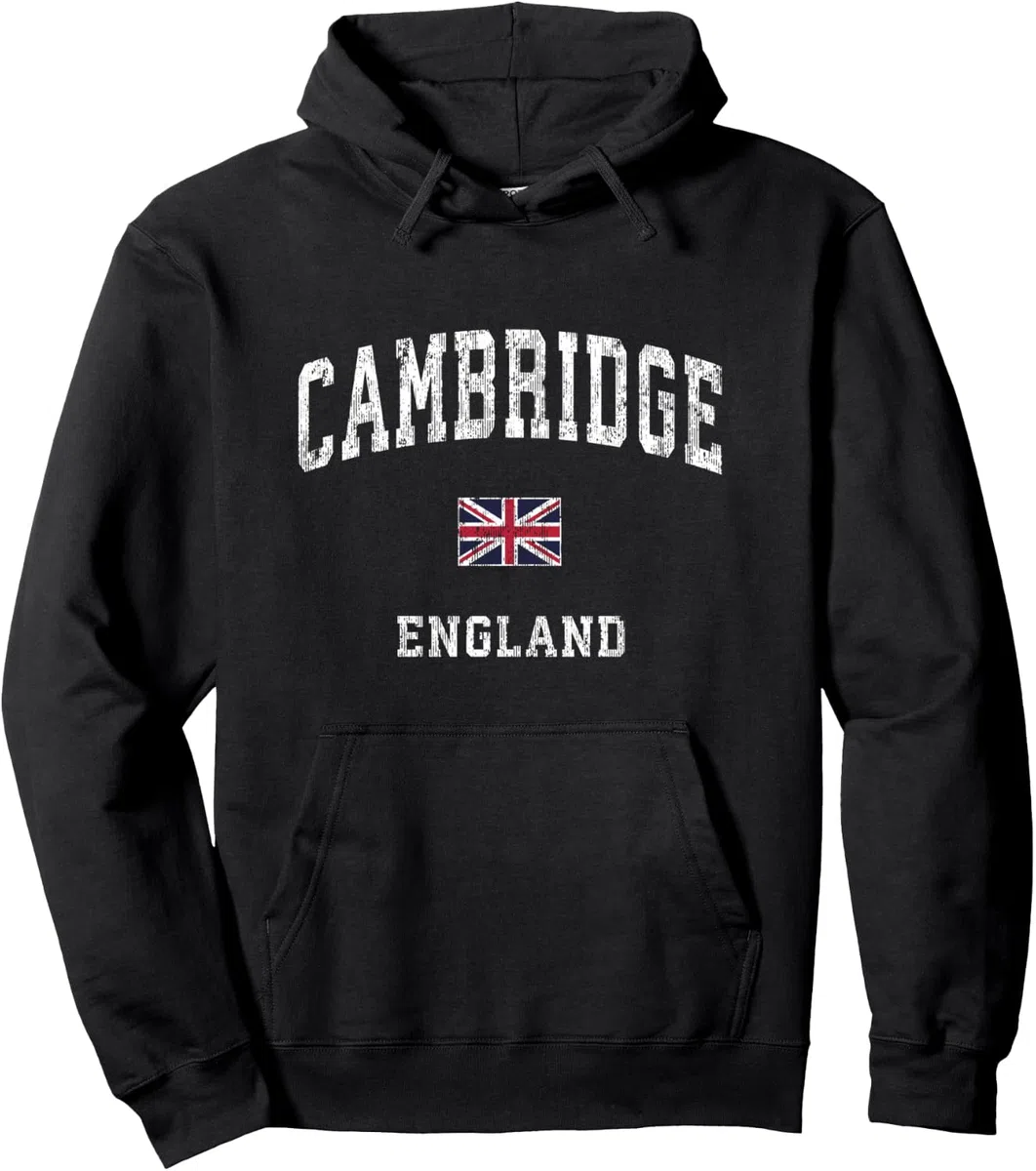 Diseño deportivo vintage de Cambridge England Sudadera con Capucha