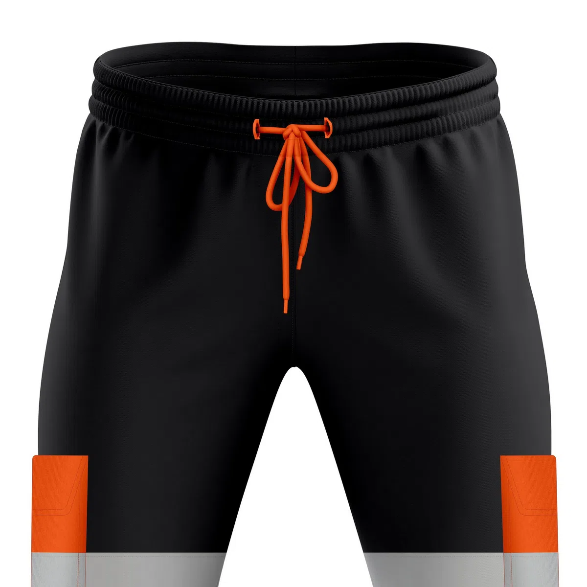 mymixtrendz Pantalones deportivos de alta visibilidad para hombre, 2 tonos, amarillo neón, naranja, cinta reflectante, dobladillo abierto, ropa de trabajo