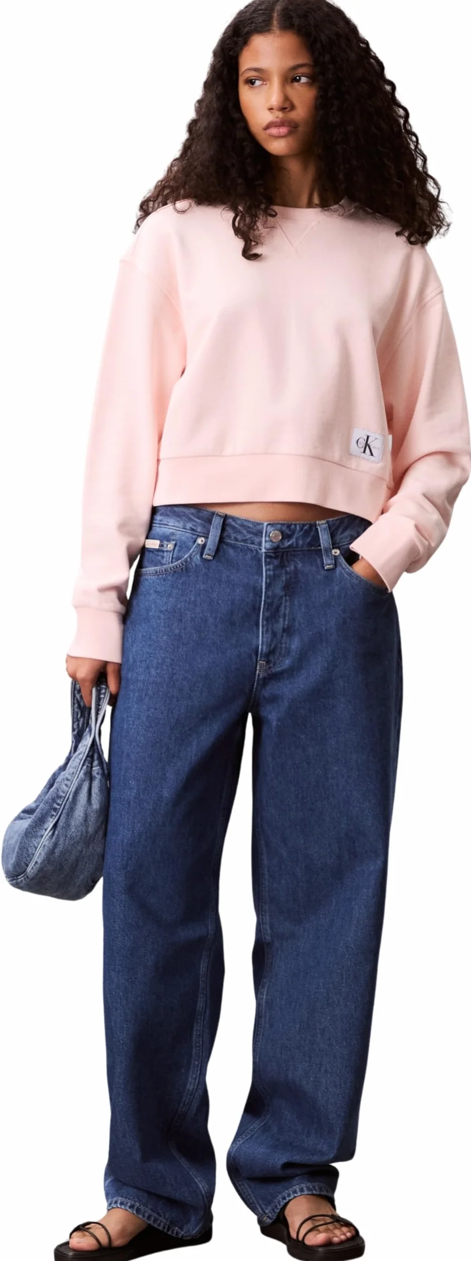 Calvin Klein Sudadera Mujer Badge Logo Cropped