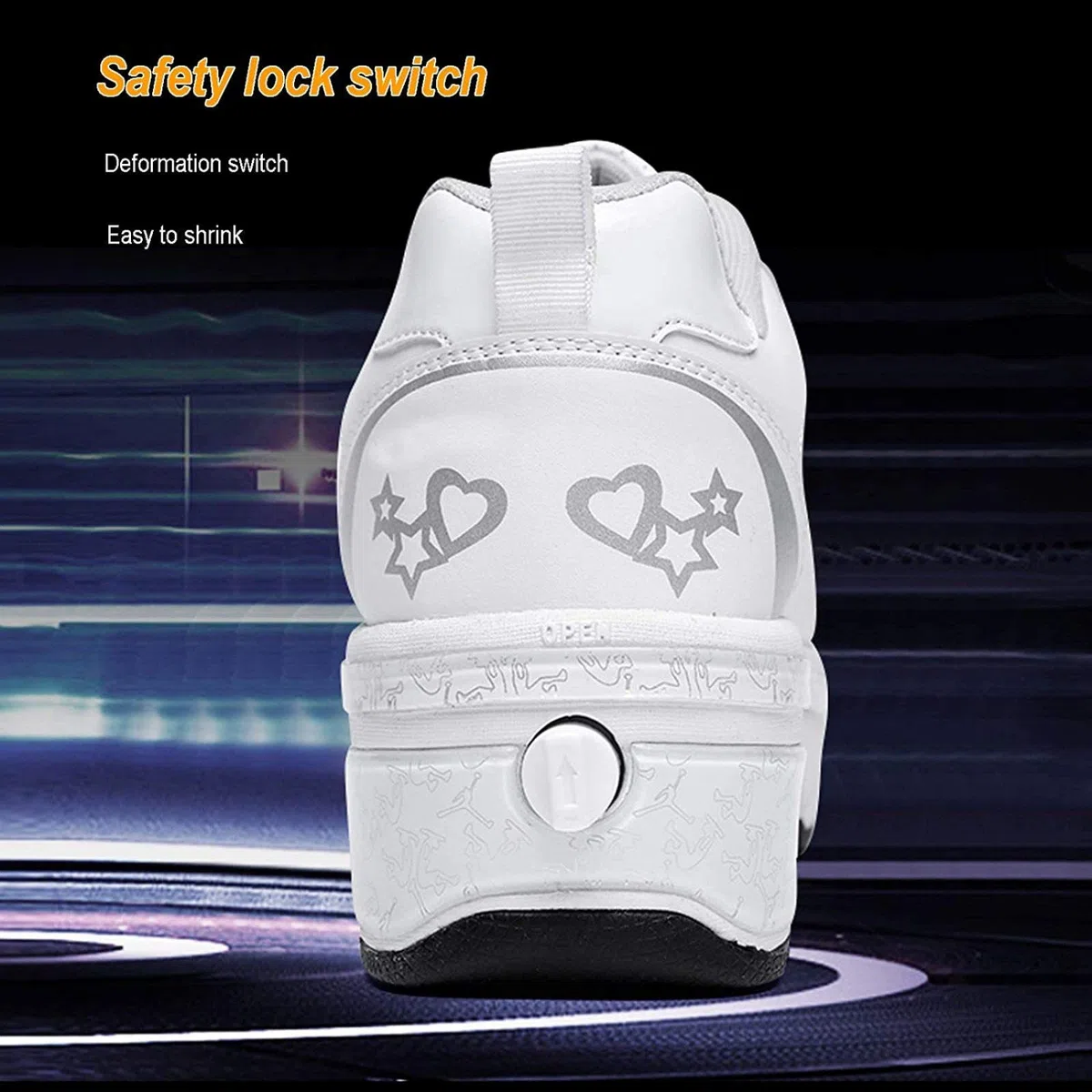 Ruedas Ajustables LED Roller Shoes Aire Libre Y Deporte Gimnasia Zapatillas Zapatos Ruedas Deformación 2 En 1 Patines Botas De Patines De 4 Ruedas,EU36/UK3