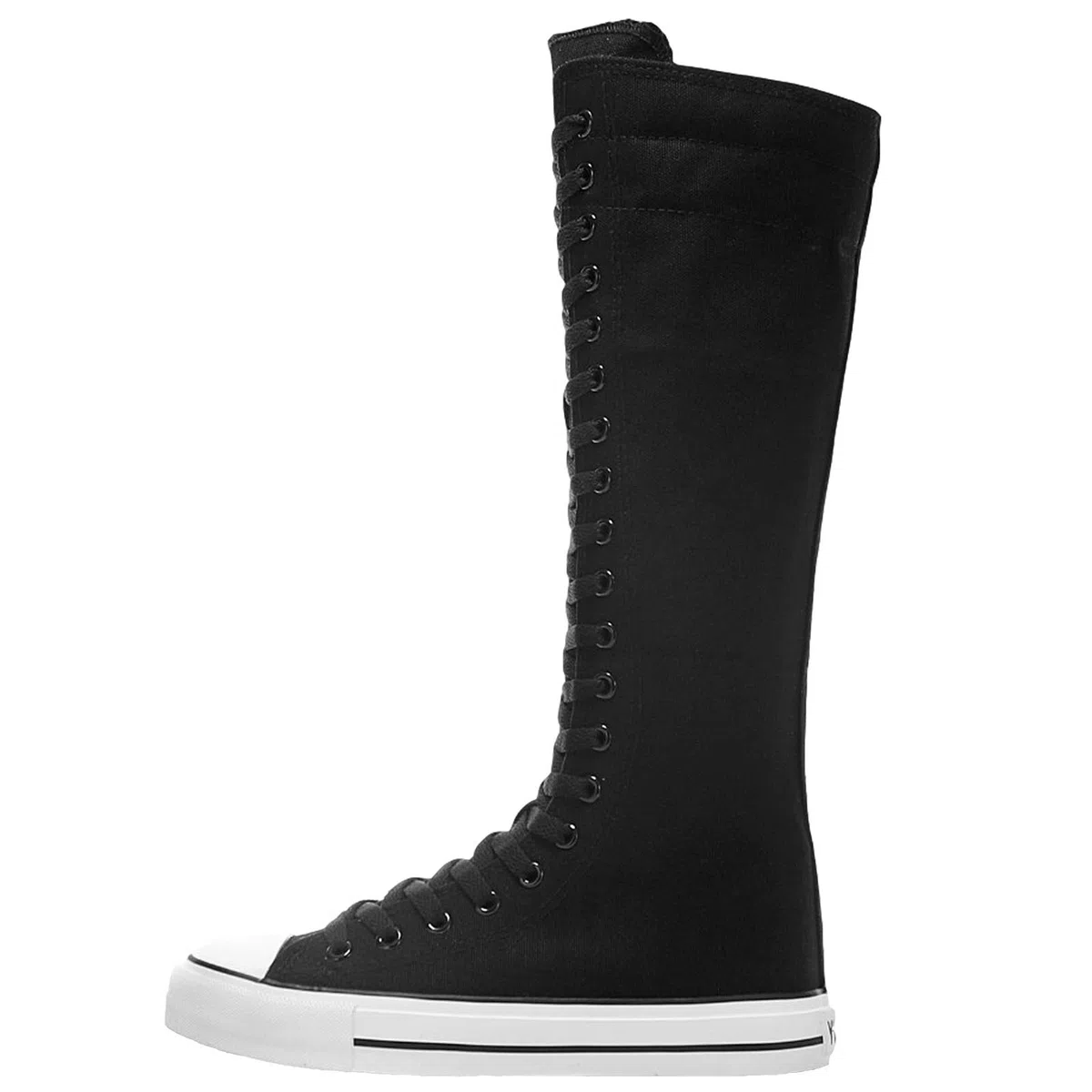 Mujer Moda Lona Botas de Baile Rodilla Alta Botas de Ciclismo Chicas Lujosa Zapatos Escolares
