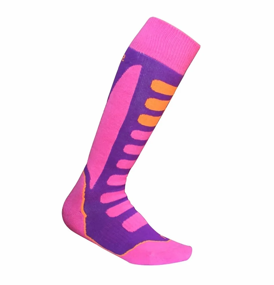 2 Pares Calcetines de Esquí de Invierno Calientes para Snowboard, Ciclismo, Trekking, Calcetine Deportes Control de Humedad Anti-Odor Anti-Bacteriano para Ninas Niños