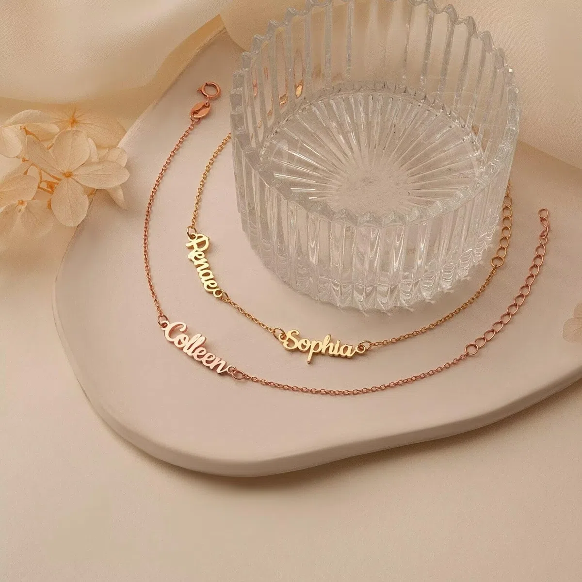Pulsera con nombre para mujer - Pulsera con nombre múltiple - Pulsera con nombre personalizada de plata de ley 925 - Regalo de pulsera con nombre de bebé para mamá