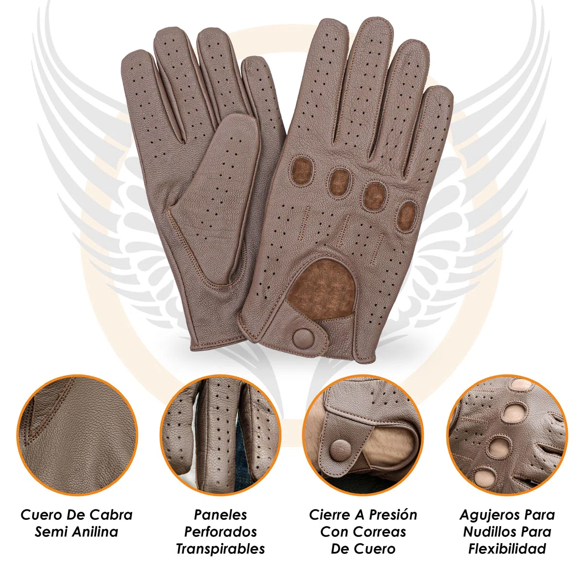 Leatherick Driving Gloves Men - Guantes de conducción suaves y perforados con orificios para respirar en los nudillos, ideales para el aire libre y los viajes