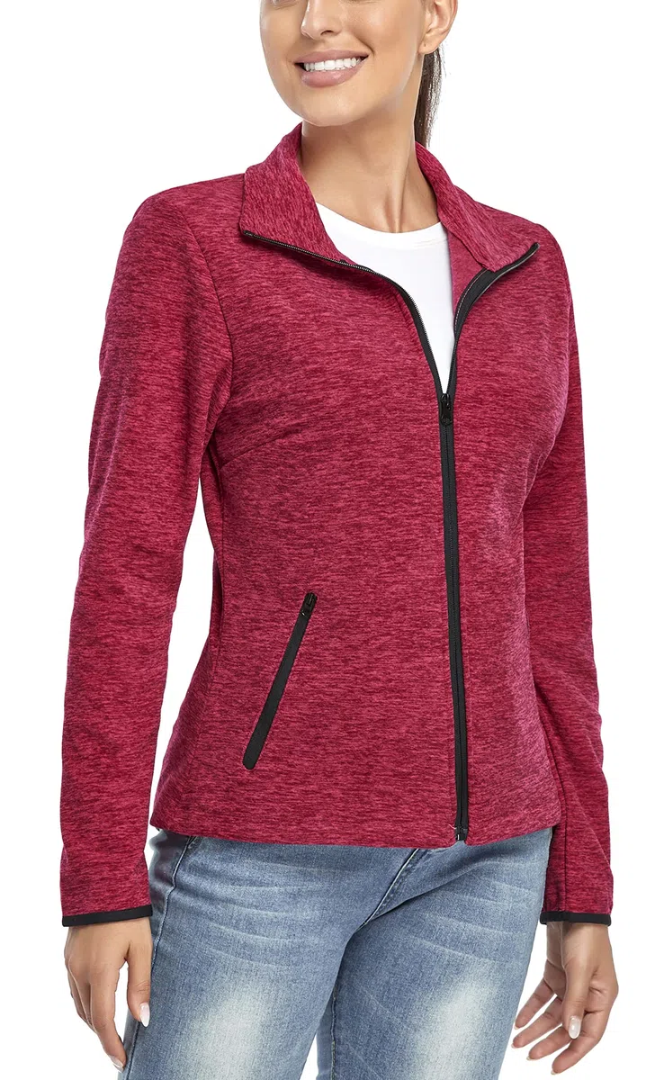 Soneven Chaqueta Forro Polar Mujer Invierno, Chaqueta Con Cremallera Para Chaqueta Mujer Invierno Elegante Ligero Paquete Cremallera Mujer de Talla Grande Para Deportes Correr Esquíal Aire Libre