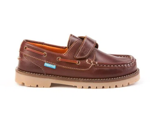 Nauticos para Niños Pull Todo Piel Piso Grueso mod.804. Calzado infantil Made in Spain, Garantia de Calidad. (35, Cuero)