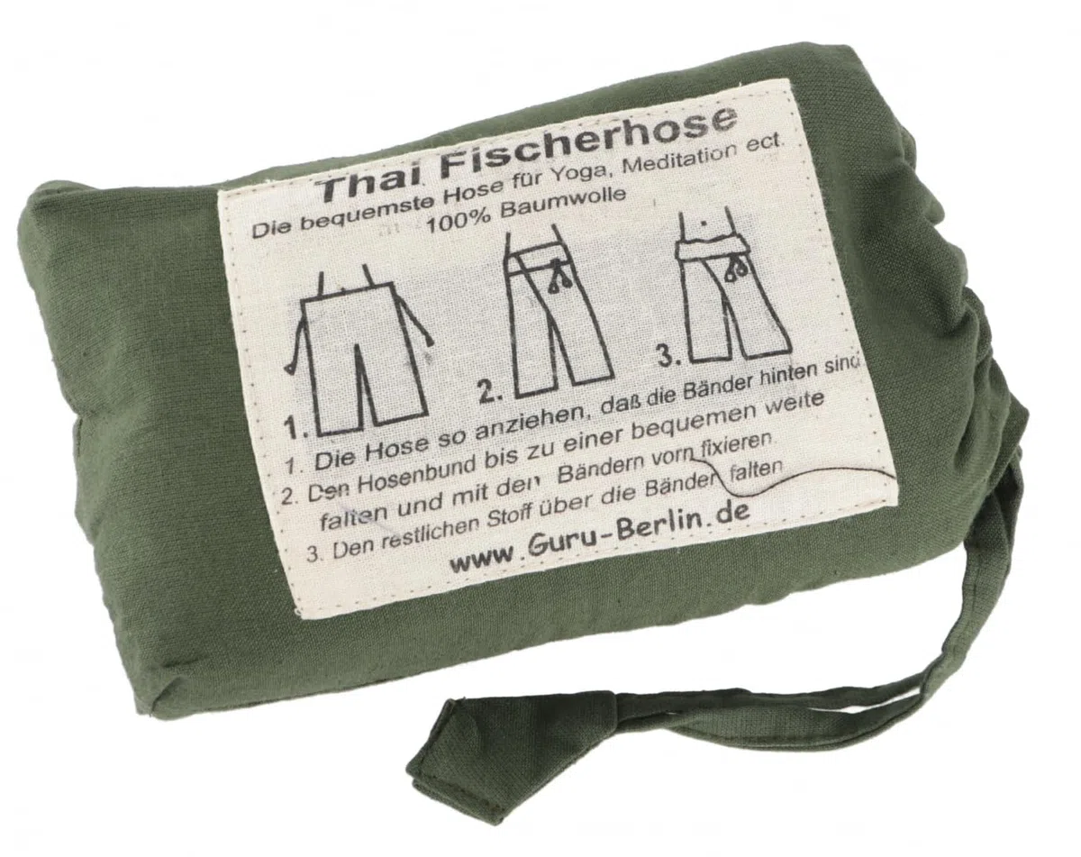Guru-Shop Pantalones Tailandeses de Algodón Fijo, Envolventes para Yoga y Pescador - Talla Única, Ropa Alternativa