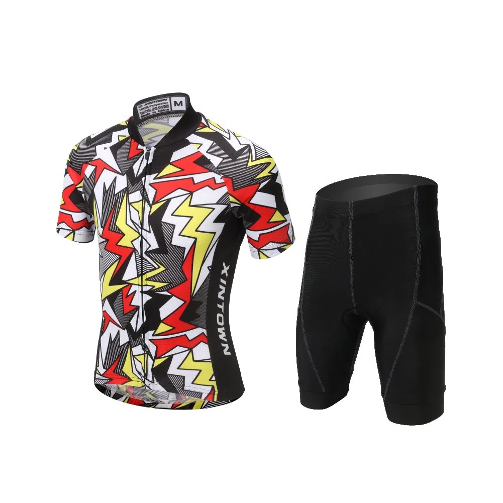 Conjunto de maillot de ciclismo para niños, acolchado, camiseta de ciclismo de montaña, manga corta, material agradable al tacto, transpirable y de secado rápido, para verano, Rayos, 116