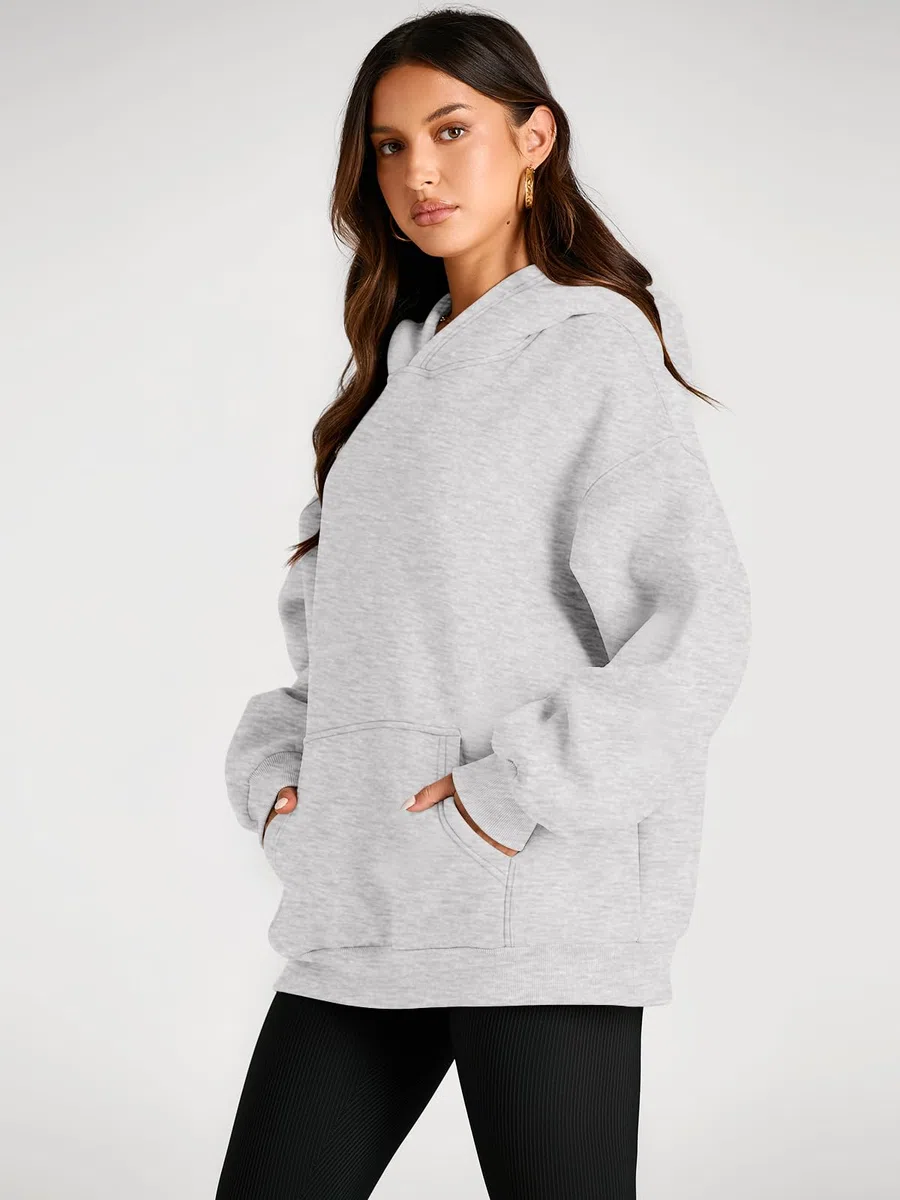AUTOMET Sudaderas de gran tamaño con capucha de forro polar para mujer, mangas largas, camiseta tipo pulóver, conjuntos de otoño 2024 con bolsillo