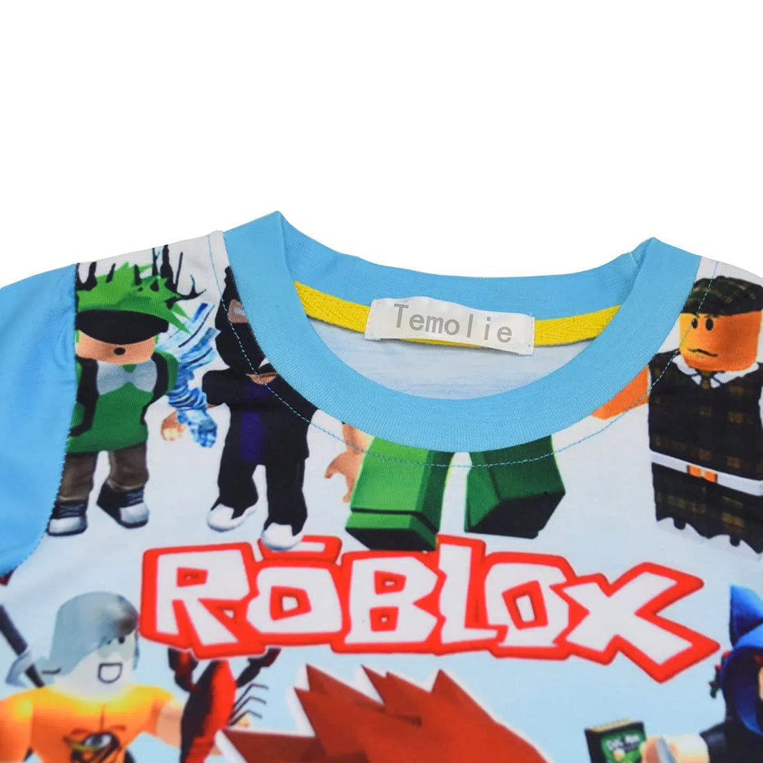 Roblox - Pijama de manga corta para niños, conjunto de ropa de dormir para niñas, juego de ropa de dormir de personajes de juegos en 3D, 2 piezas