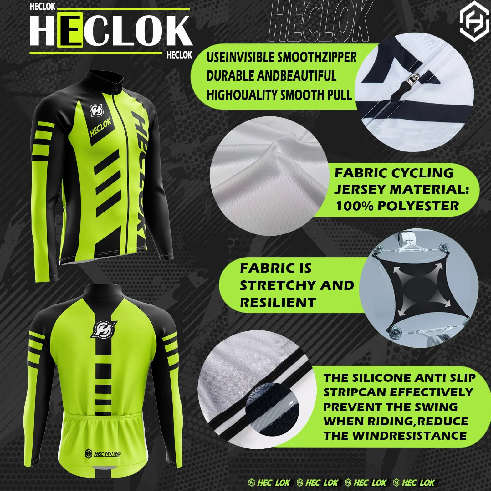 Maillot Ciclismo Hombre Otoño/Primavera,Traje de Ciclismo de Manga Larga,Ropa Bicicleta Conjunto MTB Maillot Bici Manga Larga y Culotte Ciclista con Badana Gel
