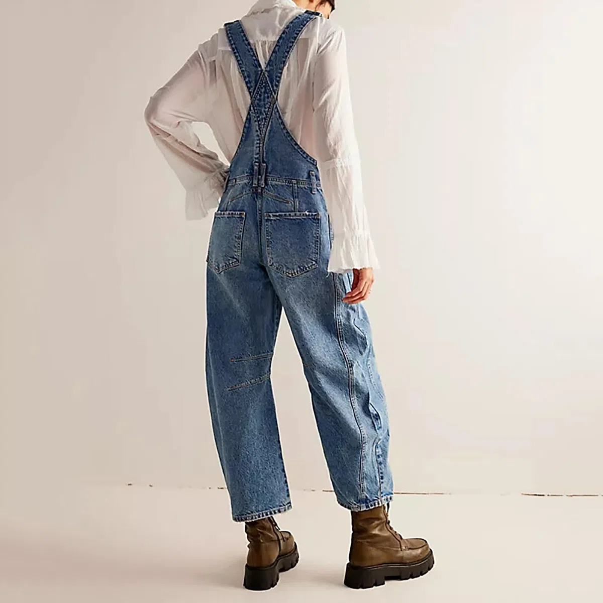 Mono con Tirantes y Peto para Mujer Peto Vaquero Mono Informal Holgado Sin Mangas con Tirantes Ajustables Mono Largo con Bolsillos