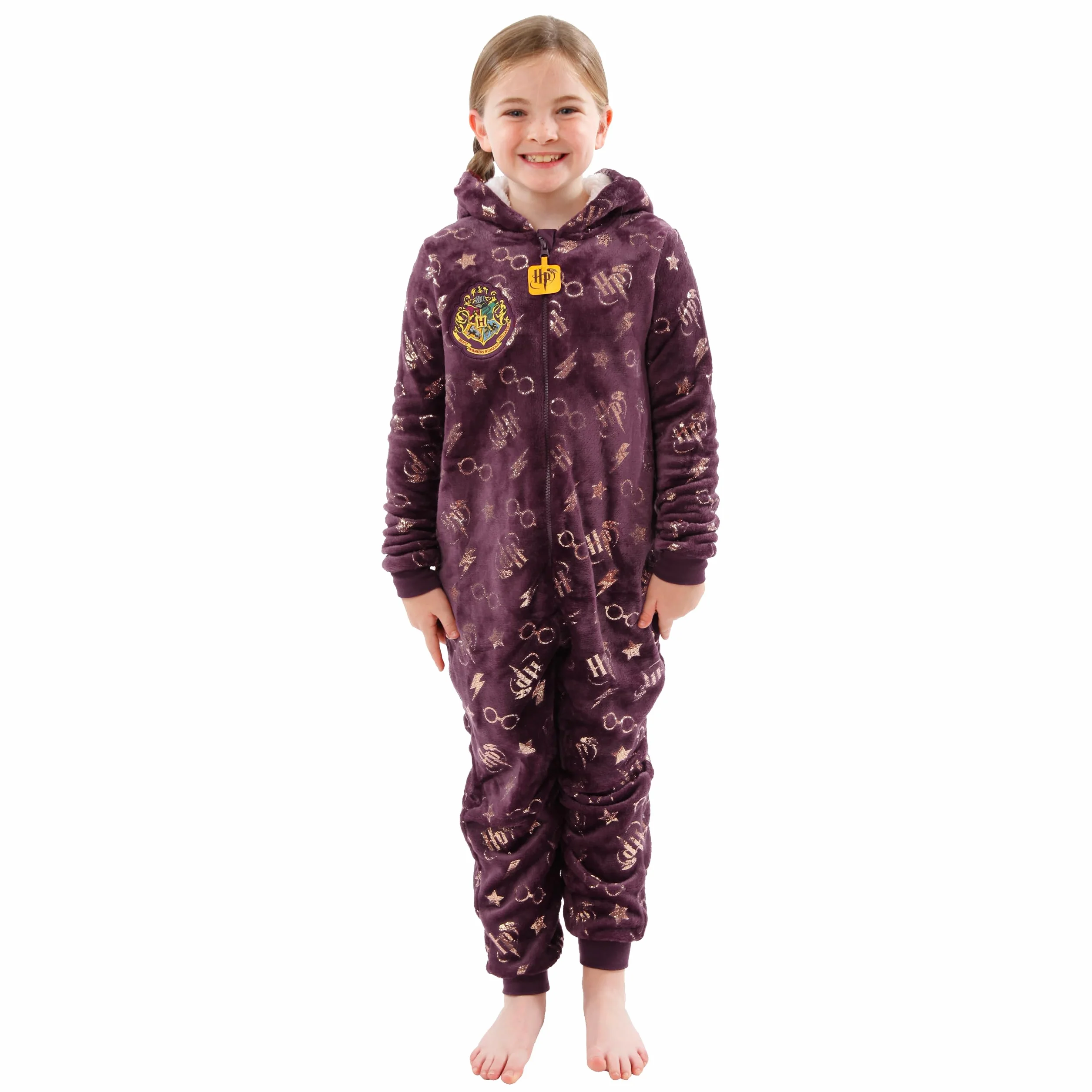 Harry Potter Mono niñas | Monos de Hogwarts para niñas | Pijamas de Gryffindor | 5 a 13 años | Mercancía Oficial