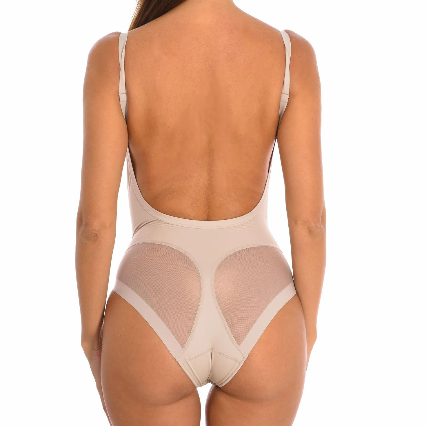 Selene, Body Mujer Moldeador Espalda Descubierta, con Aros, Copas Acolchadas y Tirantes Ajustables, Colección Giorgia