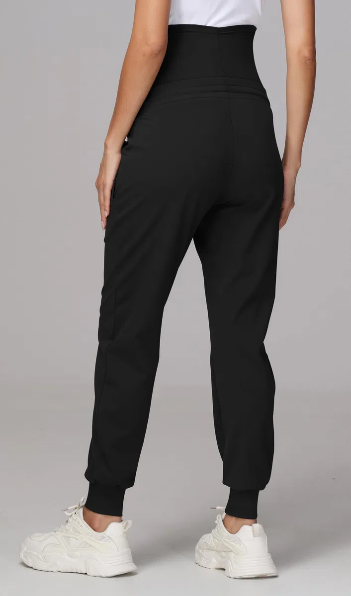 Pantalones de Chándal de Maternidad con Cordón y Cintura Alta Elásticos con Bolsillos para Correr Lounge y Entrenamiento