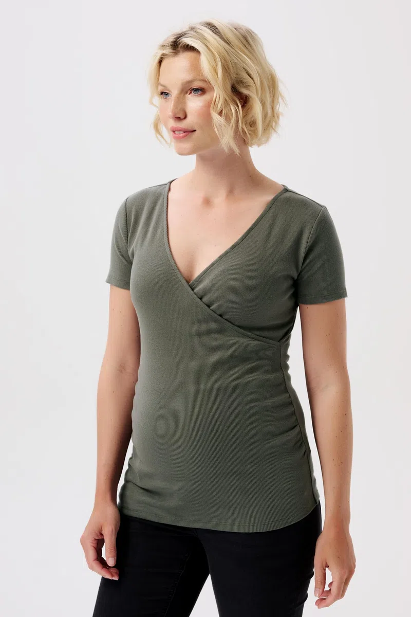 Noppies Sanson Nursing Rib Top SS Camiseta para Mujer