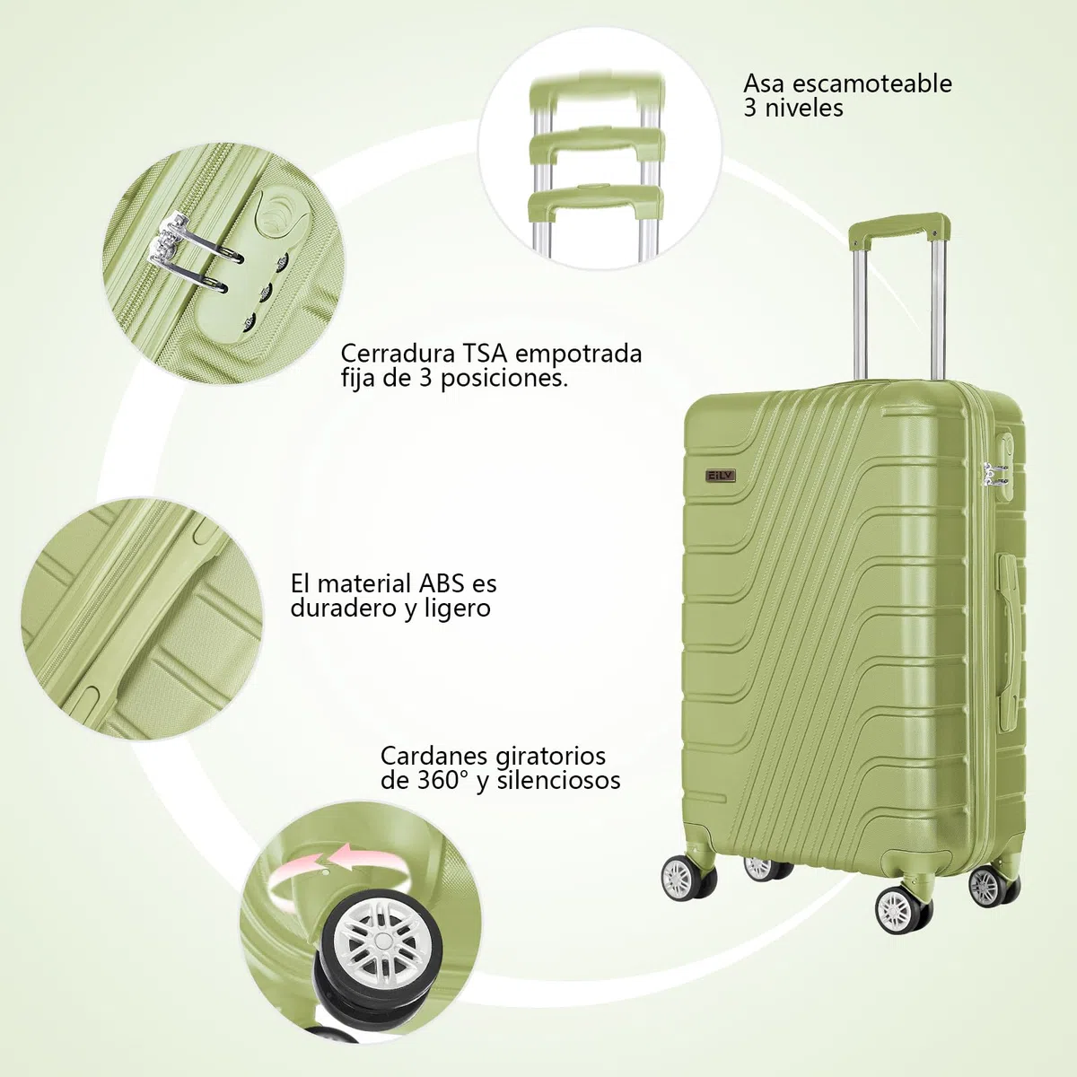 Maleta Cabina 55x40x20 Maleta Cabina NiñO NiñA para Ryanair Vueling, 10 Kg, Material Abs, Cerradura con CombinacióN, Ruedas Desmontables, EcolóGica Resistente