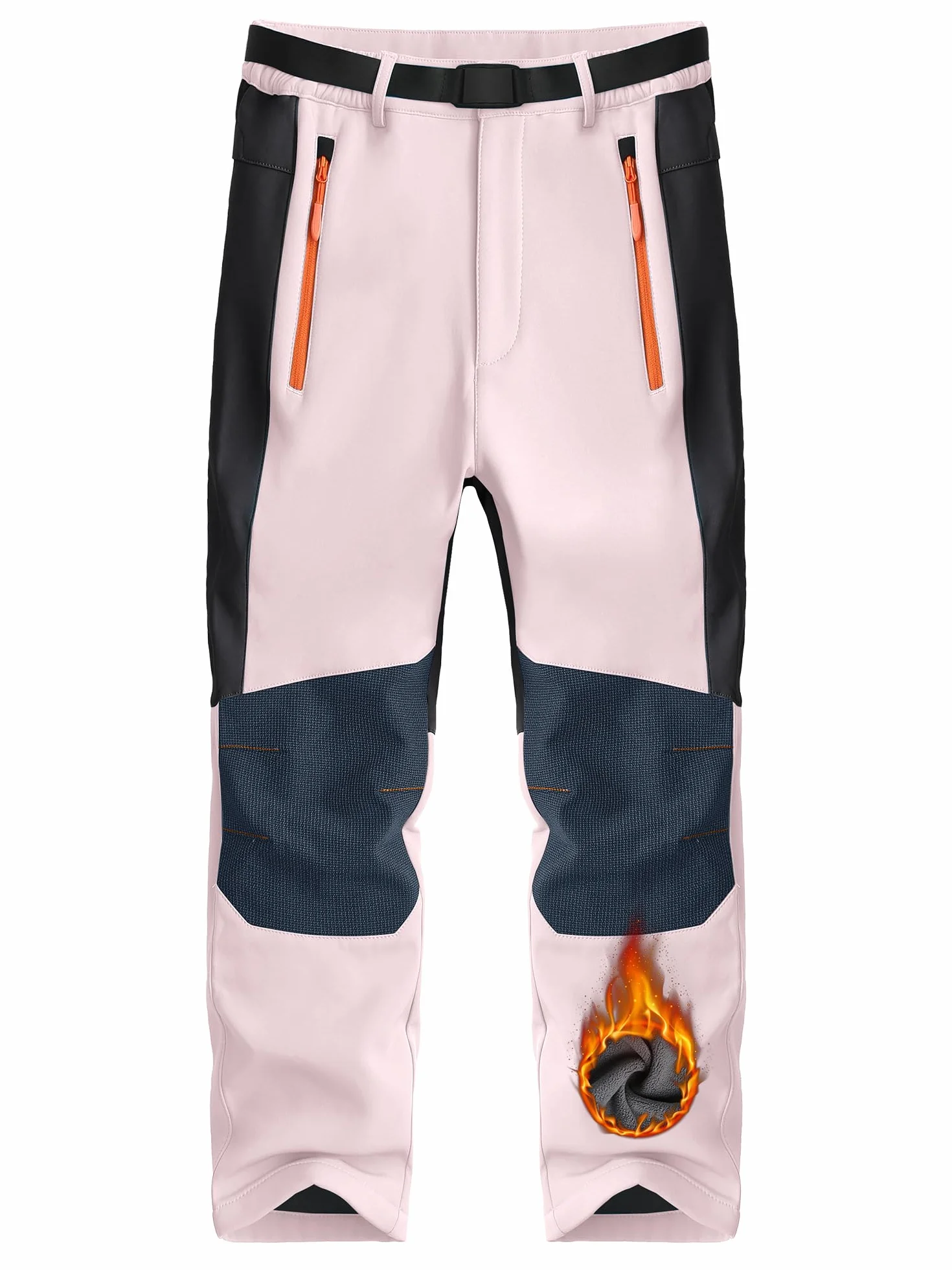 Holure Pantalones deportivos de forro polar para niños, impermeables, resistentes al viento y cálidos, con bolsillos con cremallera