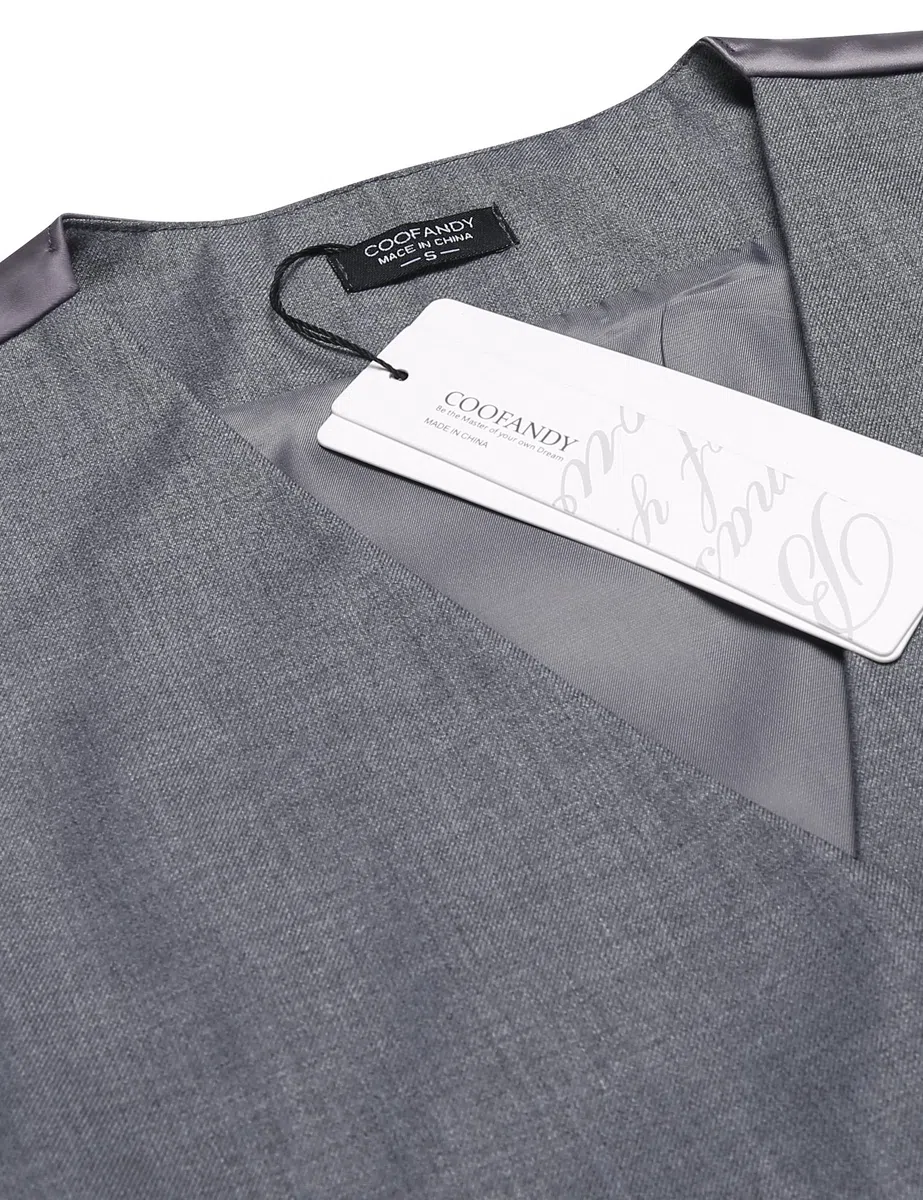 COOFANDY Chaleco para Hombre Cuello en V Slim Fit Moderno Liso Elegante para Boda Fiesta